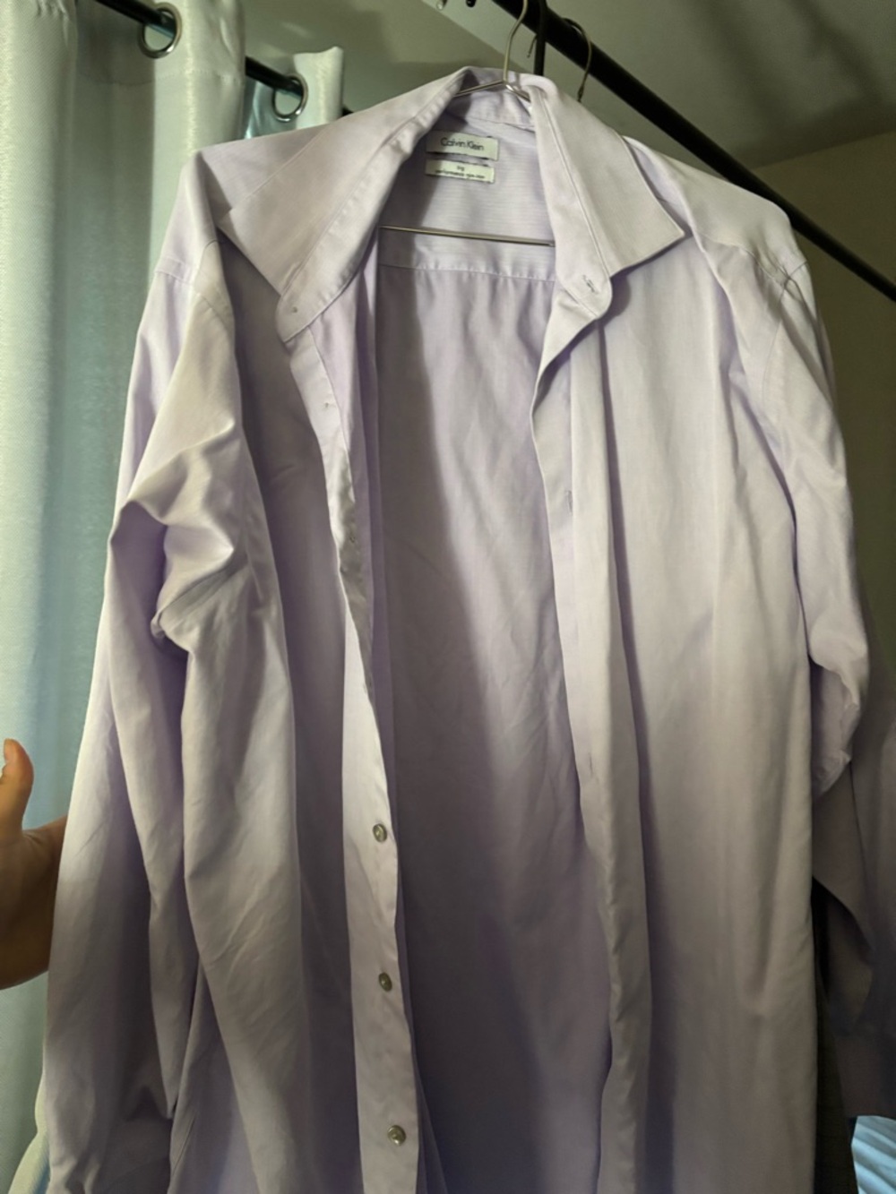 Calvin Klein Men's Light Lavender Button-Up Dress Shirt